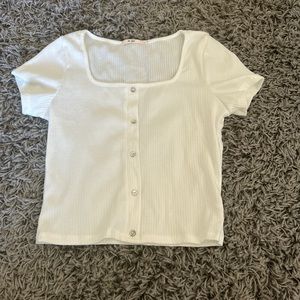 Francesca’s white button up top